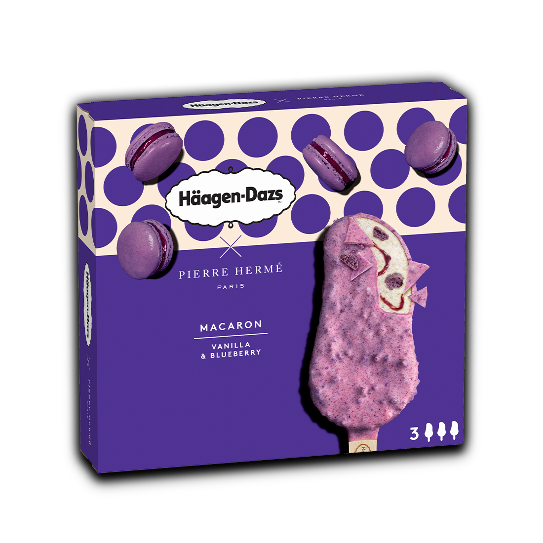 Haagen-Dazs Macaron Vanilla & Blueberry Stickbar Multipack