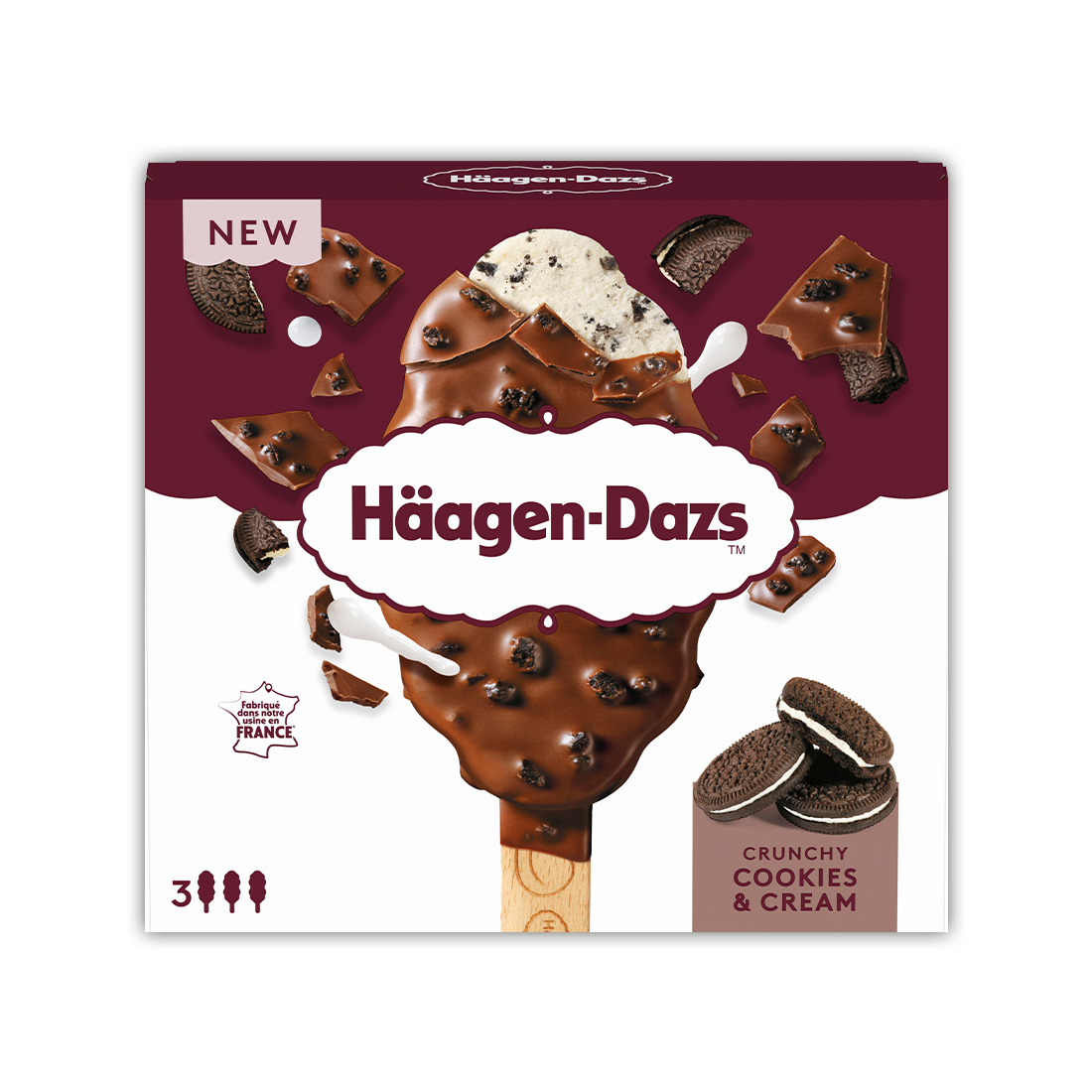 Bâtonnet Crunchy Cookies & Cream - Häagen-Dazs FR