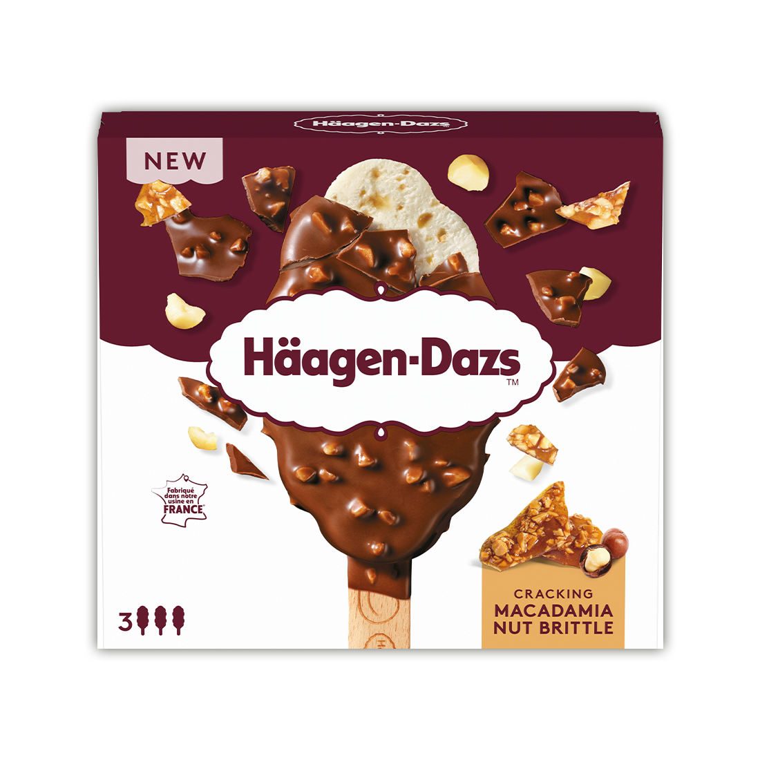 Cracking Macadamia Nut Brittle Stickbar Multipack - Häagen-Dazs FR